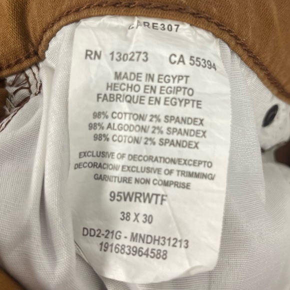 Wrangler Pants Men's 38x30 Brown Regular Straight Fit Stretch Denim Camel - Picture 6 of 8